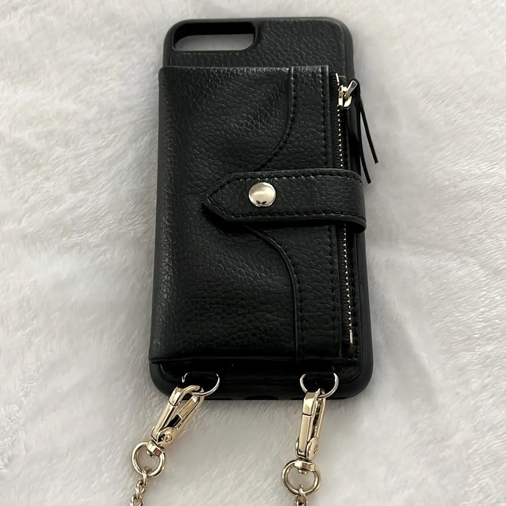 iPhone 7 Plus/8 Plus Crossbody and Wristlet PU Leather Case Wallet